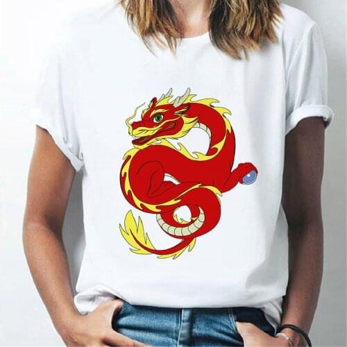 2021 New Fashion Tshirt Mighty Dragon Printed Summer T-shirt Harajuku O-neck Tshirt Short-sleeved Tee Shirt Women