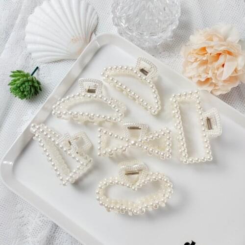 New fashion Exquisite luxury Large Pearl geometric love animal ponytail clip hairpin for Women Girls Hair Accessorie Headwear