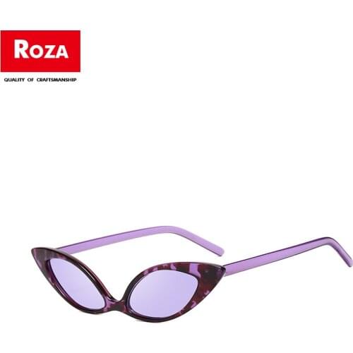 Roza Sunglasses For Women Small Cat Eye Sexy Vintage Sun Glasses Purple Yellow drops shades Gafas De Sol Female UV400 RZ0713