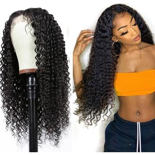 Hairmoda T part Lace Wigs Kinky Curly Lace Human Hair Wig Peruvian Tranparent Lace Wig 13x1 6x1 Wig Remy 4x4 Lace Closure Wigs