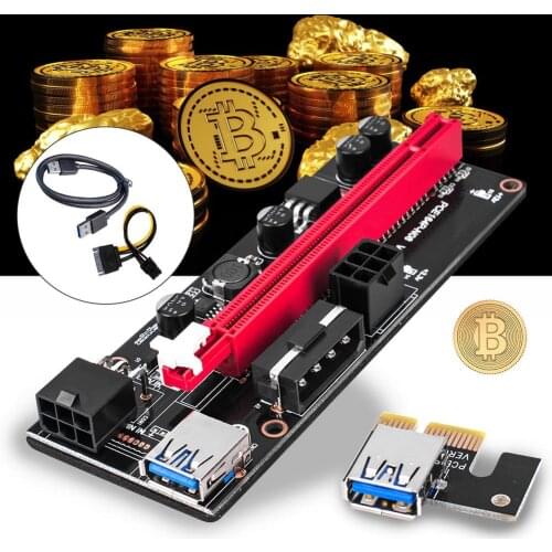 PCIE Riser 1x To 16x 6 PIN Powered PCIE Adapter Extension Cable Express 1X 4x 8x 16x Extender Pcie Riser Adapter