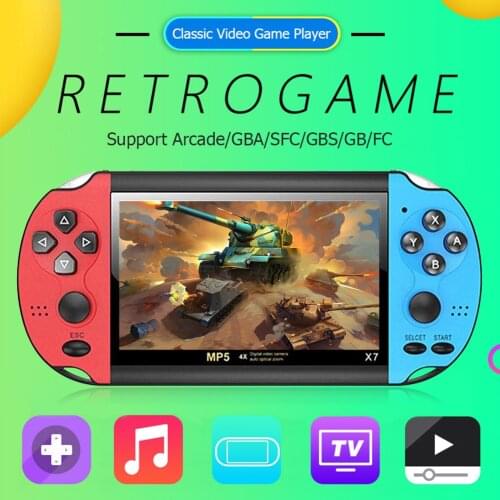 Powkiddy X7 Handheld Game Player 4.3 inch LCD Double-rocker Retro Game Console 8GB Stereo Mini Pocket Video Player w/3000 Games
