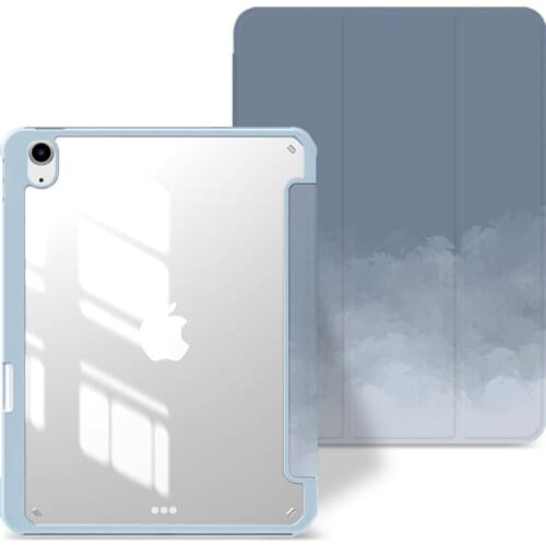 Transparent Case For IPad 2020 Pro 11 8th 7th Cover With Pencil Slot Cover For Ipad air 4 10.9 inch Foldable Stand Case