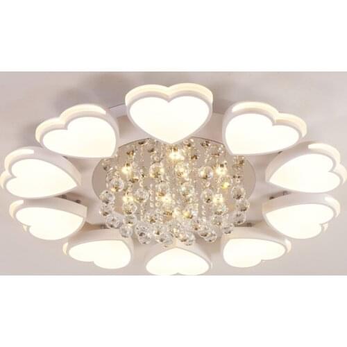Modern LED crystal ceiling lights for living room remote controlling chandelier ceiling lamp bedroom indoor home