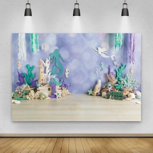Dreamy Underwater Mermaid Baby Shower Decro Newborn Seaside Model Photozone Photophone Photography Backdrop Photo Background