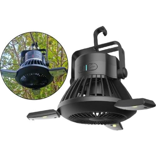 Solar Powered LED Camping Lantern Camping Fan, Collapsible Design Solar or USB