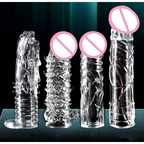 Vibrating sleeve Penis enlargement Condoms crystal dragon delay Impotence Erection condom sex products passion,sex toys for men
