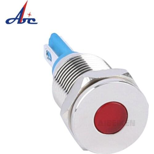 10/12/16MM Waterproof Warning LED Metal Indicators Light Dot LED 3V 5V 6V 12V Pilot Lamp