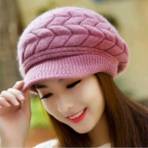 Knitted Hat Women Autumn Winter Hats Ladies Beanie Girls Skullies CAPS Bonnet Femme SnapBack Warm Plus Velvet Hat Sombrero Mujer