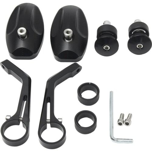 CNC Stainless Steel Rear View Mirrors with 22mm Bolts, 7/8 Handlebar Mount