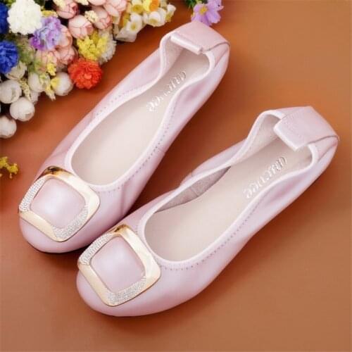 AUCVEE 2020 Summer Ballet Flats Sneakers Women Oxford Shoes Plus Size 44 Moccains Genuine Leather Shoes Woman Spring Lady Shoes