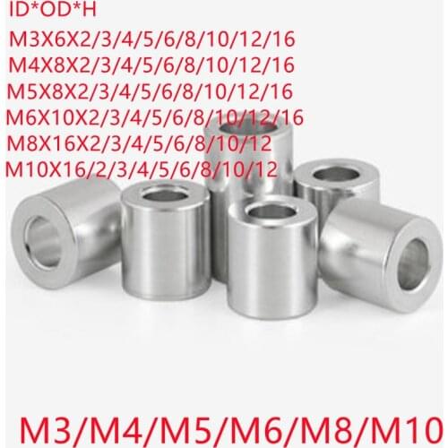 20pcs M3 M4 M5 M6 Aluminum washer round hollow no thread standoff spacer thickness 2/3/4/5/6/8/10/12mm