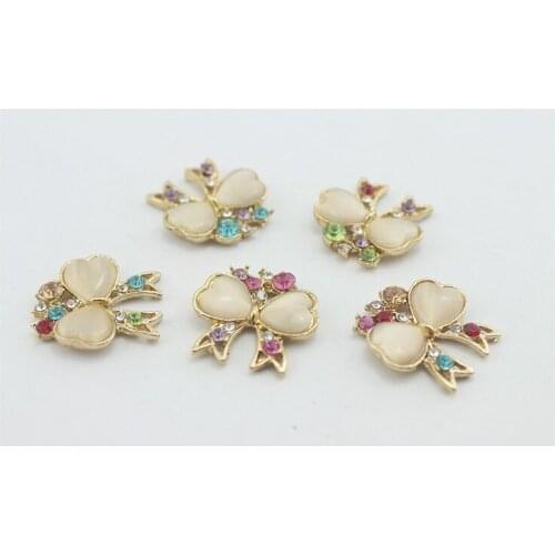 20Pcs/lot Butterfly Rhinestone Buttons/Buckle Embellishment button DIY Hair accessories