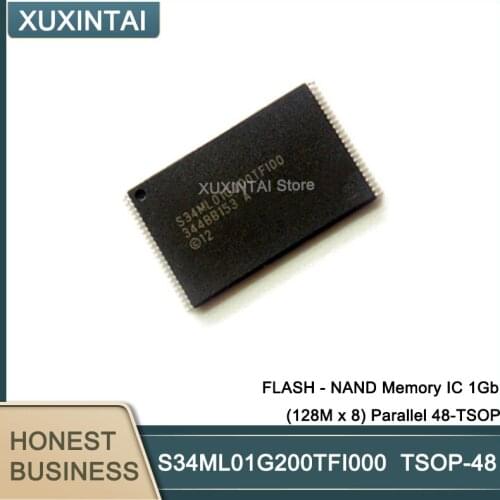 20Pcs/Lot S34ML01G200TFI000 S34ML01G FLASH - NAND Memory IC 1Gb (128M x 8) Parallel 48-TSOP