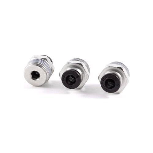 3 Pcs 3/8" PT OD Thread 6mm Push In Joint Pneumatic Connector Quick Fitting