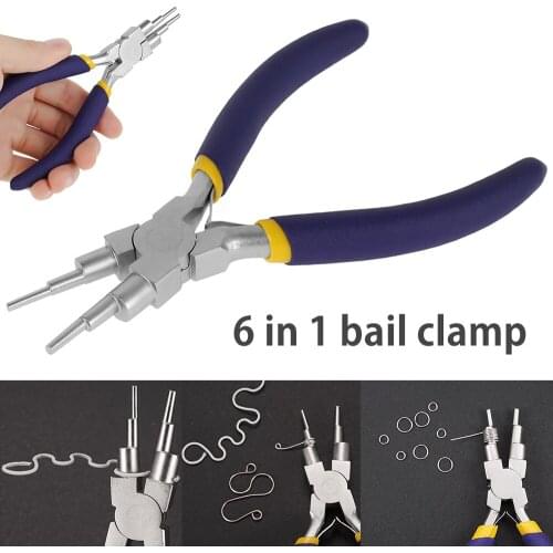 6-in-1 Carbon Steel Jewelry Pliers Carbon Steel Wire Looping Forming Pliers Loop Bail Making Plier Jewelry Pliers DIY Hand Tool