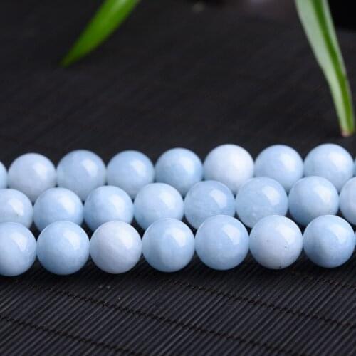 7A natural stone natural optimization aquamarine beads loose beads round beads beads DIY color jade