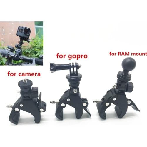 For Gopro Accessories HandleBar Mount Tripod Adapter Bike Bicycle Motorcycle 1 inch Ball Mount Clamp for Gopro Ram Mount Phones