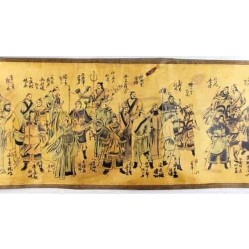 China colección antigua el margen de agua héroes pintura de desplazamiento