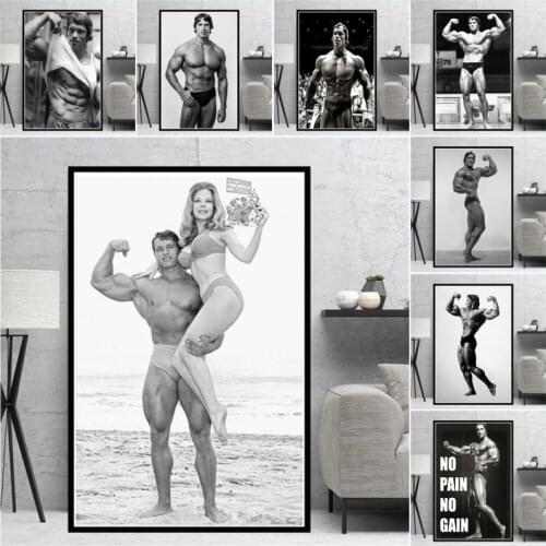 Arnold Schwarzenegger Bodybuilding Fitness Poster Prints Oil Painting GYM Workout Cuadros Wall Art Pictures for Home Decor
