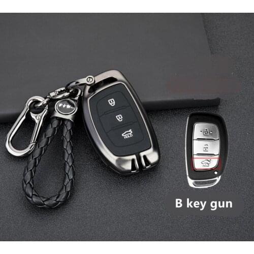 Car Key Case Chain For Hyundai i10 i20 i30 HB20 IX25 IX35 IX45 TUCSON Avante Key Cover Holder Car Smart FOB Key Protection
