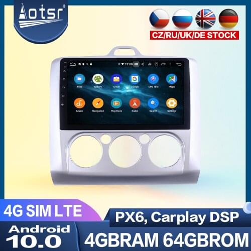 Car Multimedia Player For Ford Focus 1999-2008 Android 10.0 Car GPS Navigation PX6 Radio Tape Recorder Head Unit Carplay Audio