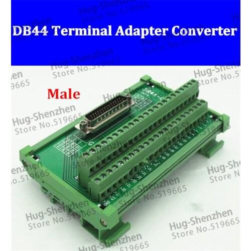 DB44 D-SUB DR-44 44 DR44 DB 44 pins male 44pin port din rail mounting Terminal block adapter converter PCB board Breakout 3 row