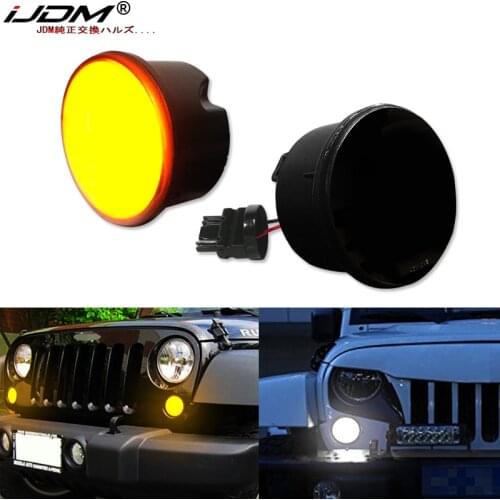 IJDM LED DRL Turn Signal Assembly For 07-17 Jeep Wrangler (White LED as Daytime Running Lights & Amber LED as Turn Signal Lights