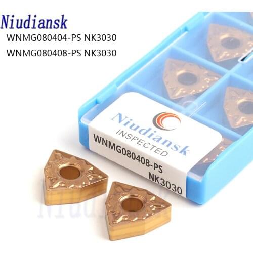 10 Pcs WNMG080404 PS WNMG080408 PS NK3030 Carbide Inserts CNC Lathe Turning Tools Suitable For Continuous Cutting Of Steel Parts