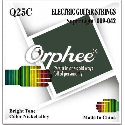 Q25C Orphee Colorful Electric Guitar String Set Color Nickel Alloy Super Light Electric Guitar 6 Strings/Set Guitar Accessories
