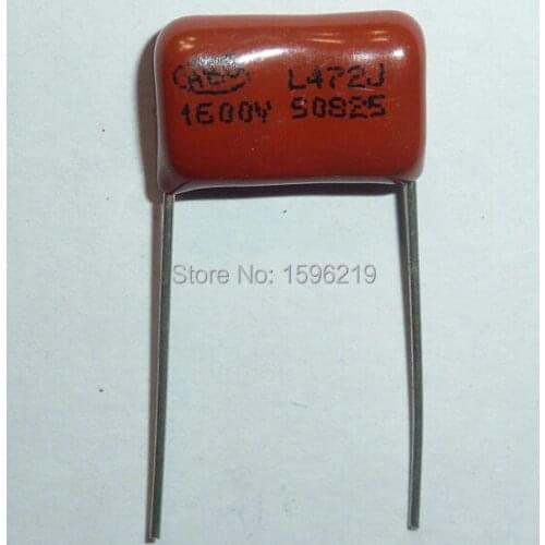 50pcs CBB capacitor 472 1600V 472J 1.6KV 4700pF 4.7nF P15 CBB81 Metallized Polypropylene Film Capacitor