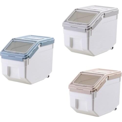 Food Storage Box Plastic Kitchen Lunch Box with Lid Sealed Moisture-Proof Storage Box Pet Dog Food Container Flip Lid