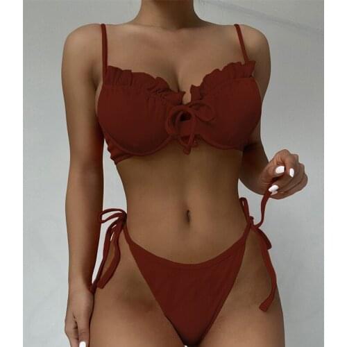 Red Bikini Swimwear Women 2021 Girl Swimsuit Bathing Suit Biquinis Swimming Suit for Women Maillot De Bain Femme Swim Suit