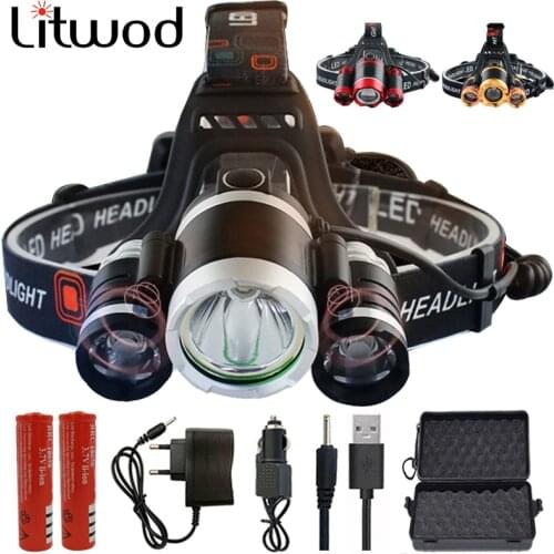 Litwod Z20 2303S 3*XM-L T6 IR sensor led headlamp headlight super bright head lamp flashlight power by 18650 battery