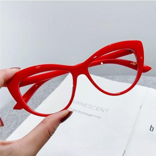 Fashion Anti Blue Light Cat Eye Glasses Women Vintage Computer Eyeglasses Frame Blocking Glasses Transparent Optical Eyewear