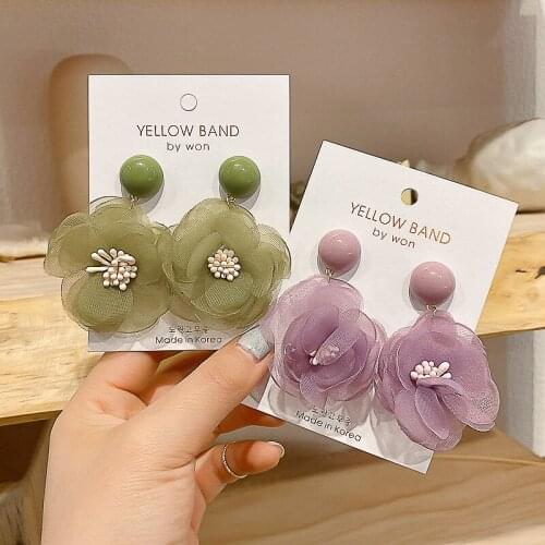 Stereo Petal Trendy Earrings Temperament Yarn Earrings Fashion Earings Women Earrings