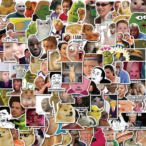 10/100/200PCS European Funny Emoticons Do Not Repeat Hand Account Stickers Toy Trolley Water Cup Laptop Skateboard Waterproof