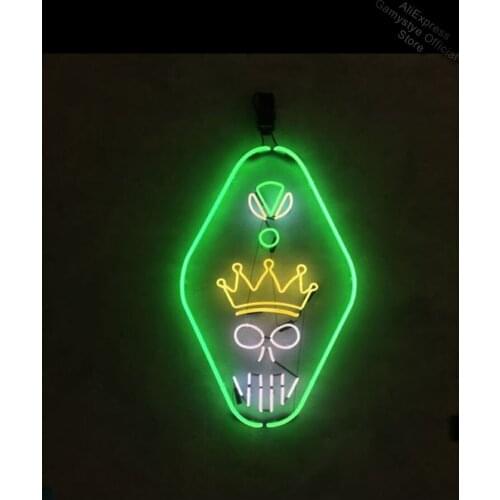 Neon Sign For imperial crown Skull Lamp real glass Advertisement Sign Lighting Neon Beer Signs Tube Neon Shop Letrero Neon Board