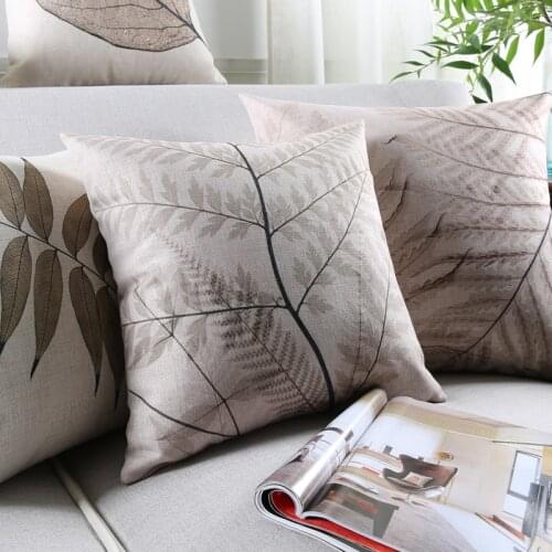 Tropical Pillow Cover Cushion Case Vintage Leaves Herbarium Fern Home Decorective Cushion Cover 45x45cm/30x50cm