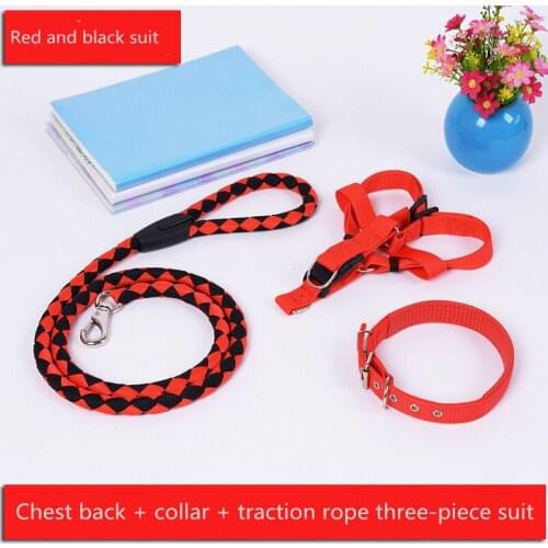 Pet traction rope, traction rope chest harness three-piece dog rope set, Retriever pet supplies for large, medium and small dogs