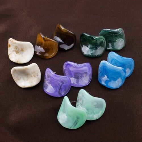 TIMEONLY Simple Multi Color Arcylic Stud Earring 2021 New Style Irregular Charms Earring for Women Ladies Korean Jewellery