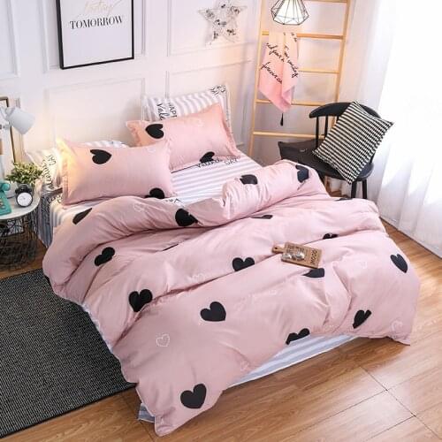 Christmas gifts Bedding Set luxury 3/4pcs Family Set (Duvet Cover + Bed Flat Sheet + Pillow Case) Twin Full Queen King Size