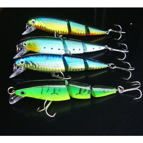 Fishing Lure Minnow 3 Segment Fish Artificial Hard Lures Baits 10cm 16g