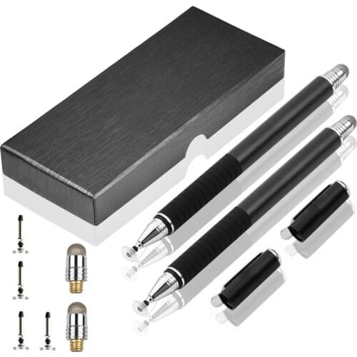 2pcs/set Fiber Touch Pen 2 In 1 Disc Stylus Capacitive Touch Screen Pens for Capacitive Screens Cell Phones Tablets Laptops