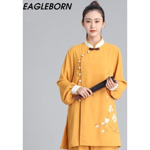 Tai Chi Clothing Suit Women Hand-painted Kung Fu Uniform Costume Design Martial Arts Qigong Traditional Chinese Tops for Women