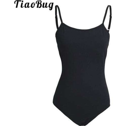 TiaoBug Women Stretch Spaghetti Straps Ballerina Ballet Dance Leotard Gym Sports Bodysuit Female Professional Gymnastics Leotard