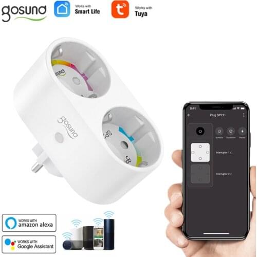 Gosund WiFi Smart Socket EU Plug 16A Timing Function Monitor Power Outlet Tuya Smart Life Control Work With Alexa Google Home