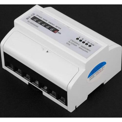 1 pcs 220V/380V Digital 3-phase 4 Wire 7P DIN-Rail Electric Meter Electronic KWh Meter 10(40)A Discount
