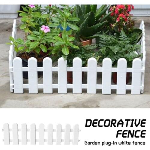 1Pc 50x13cm White Plastic Tree Fence Courtyard Indoor Garden Fence Kindergarten Flower Garden Vegetable White Decor