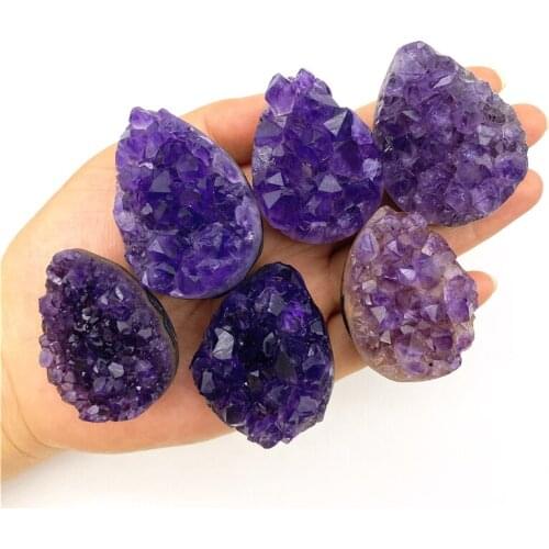Beautiful 1PC Mini Natural Uruguay Amethyst Cluster Egg Rough Gemstone Raw Ore Crystal Cluster Natural Quartz Crystals
